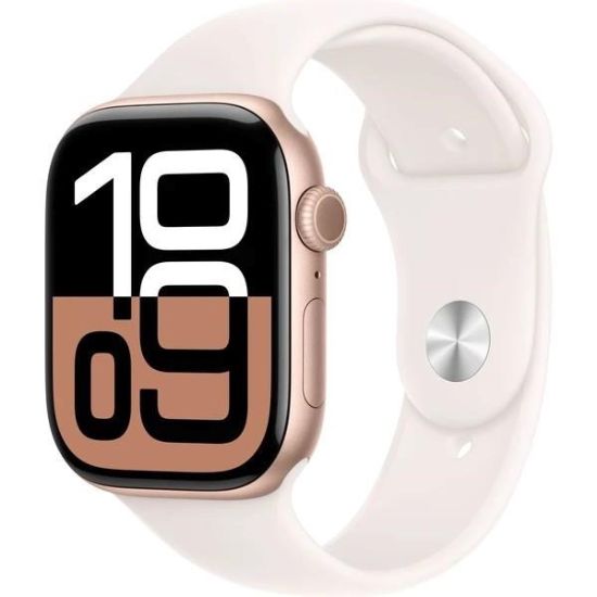 Obrázek Apple Watch Series 10 GPS 46mm Rose Gold Aluminium Case with Light Blush Sport Band - S/ M