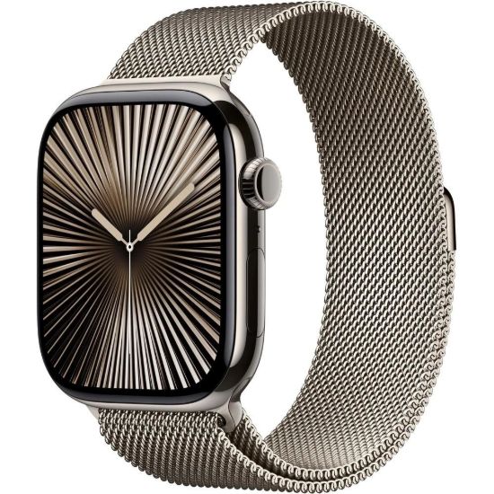 Obrázek Apple Watch Series 10 GPS + Cellular 42mm Natural Titanium Case with Natural Milanese Loop