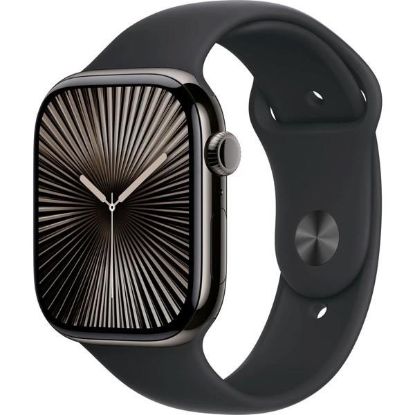 Obrázek Apple Watch Series 10 GPS + Cellular 46mm Slate Titanium Case with Black Sport Band - M/L